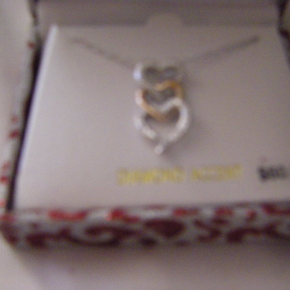 Kohl's Fine Jewelry Jewelry Heart Necklace 6 Silver Plated Diamond